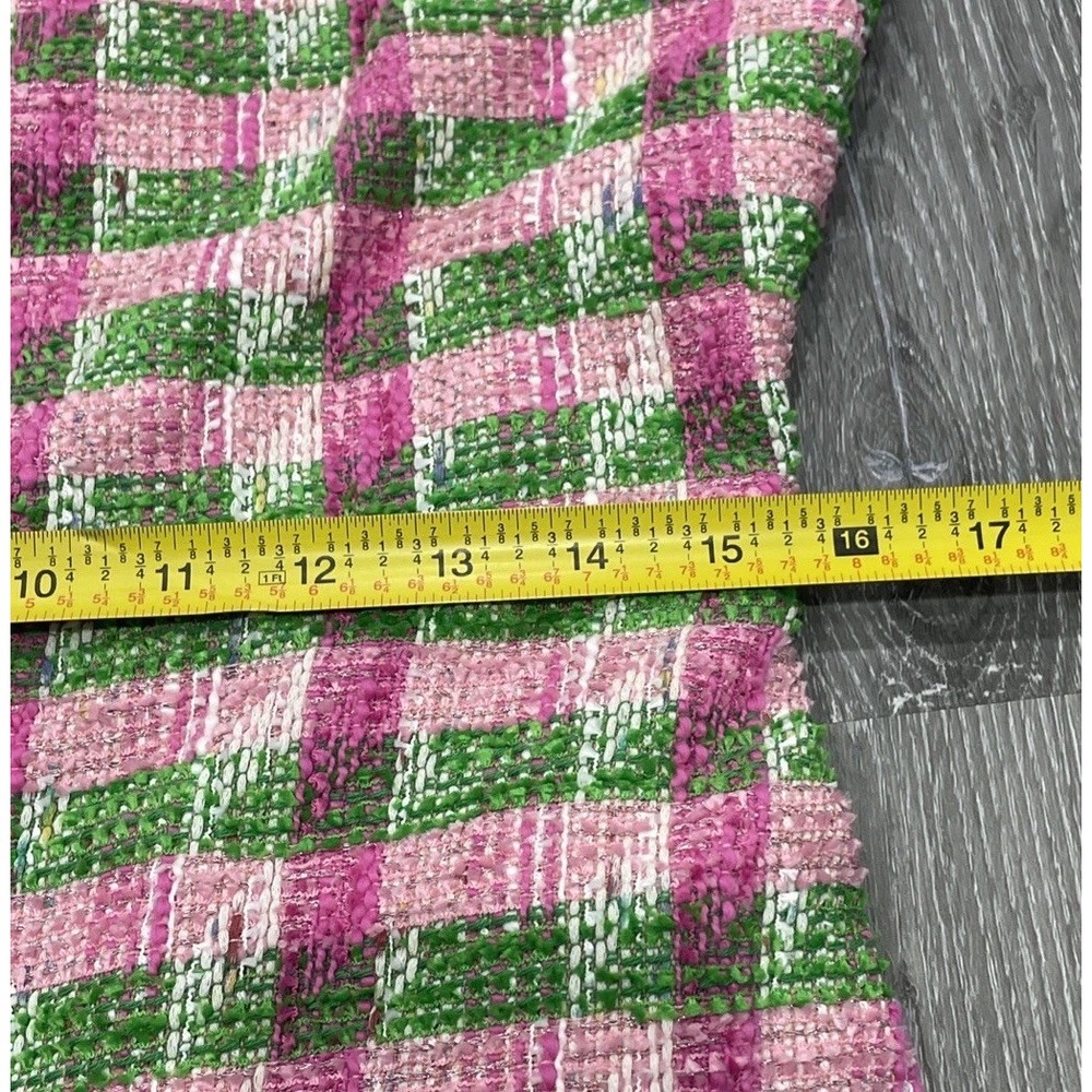 Kate Spade Plaid Tweed Sleeveless drop waist Dress Square Neck Pink Green Sz 10 - Picture 11 of 12